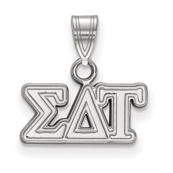 Sterling Silver Sigma Delta Tau Small Greek Letters Pendant - Picture 1 of 3